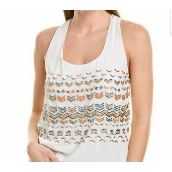 Greylin Beaded Sheer Racerback Tank NWT Medium - Picture 1 of 9